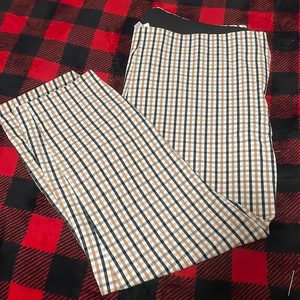 A NEW DAY: blue/yellow/white gingham stretch pants size 18